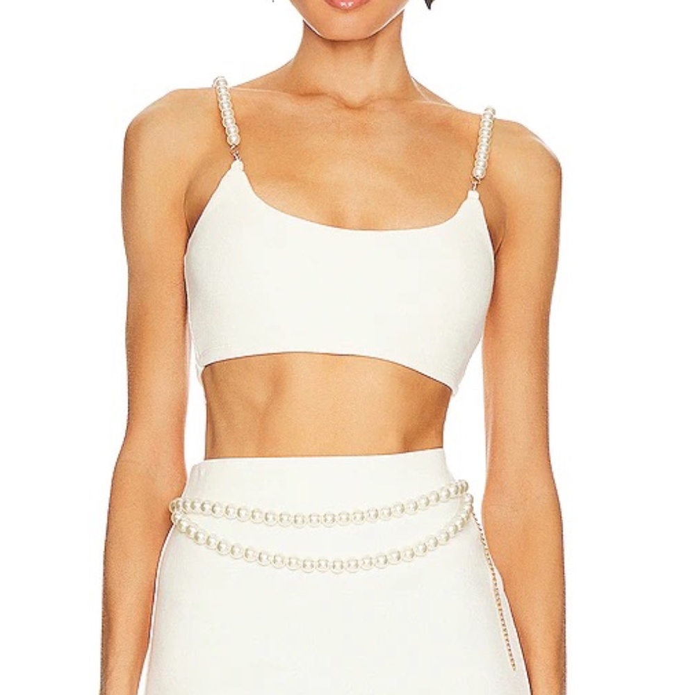 NWT Lovers and Friends Nara Top Pearl bralette crop Small S